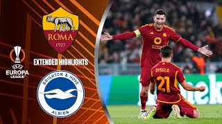 Roma vs Brighton amp Hove Albion Extended Highlights  UEL Round of 16 1st Leg  CBS Sports Golazo [upl. by Edualc]