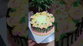 chocolate cake with floral designyoutubetrendingviralfoodshortsshortshortvideo [upl. by Jacobah]