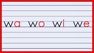 les syllabes en français avec la lettre w minuscule en écriture script [upl. by Eneles]