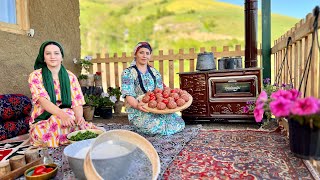 Cooking Meatballs with Fresh Meat and Baking Bread in Tandoor [upl. by Alyam]