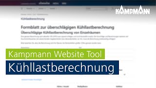 Kampmann Website Tools  Kühllastberechnung [upl. by Alrich]