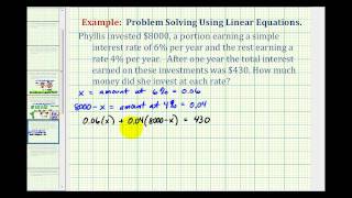 Ex Given the Interest Find the Amount of Money in Two Accounts Earning Different Interest [upl. by Earal40]