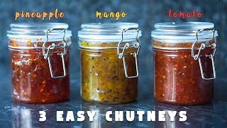 3 Easy Chutney Recipe  Sweet and Spicy  Hungry for Goodies [upl. by Suoicserp]