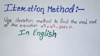 Iteration method  fixed point iteration method [upl. by Hinson]