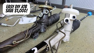 How to Replace GM 3800 Power Steering Rack and Pinion  Flush and Bleed Power Steering Tie Rods [upl. by Naeerb]