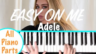 How to play EASY ON ME  Adele Piano Tutorial Chords Accompaniment [upl. by Aynnek]