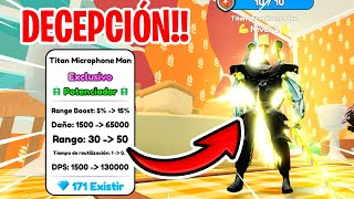 El Titan Micrófono Man NO VALE LA PENA Hambrelanthric Tower Defense Roblox [upl. by Nyleuqaj]