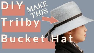 DIY Trilby Bucket Hat  Sustainable Hat Making  Vintage Millinery Technique [upl. by Yvel]