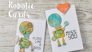 How to Create SciFi Robot Cards  Sizzix [upl. by Gusba]