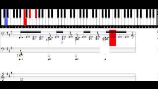 Tetris C Piano Sheet Music with Drum Beat [upl. by Aduhey]