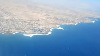 Fuerteventura fuerteventuraairport airplane flight oceanwaves [upl. by Lydia896]