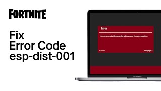 How To Resolve Fortnite  Error Code espdist001 Tutorial [upl. by Lirva327]