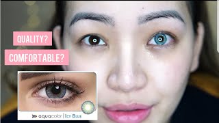 Aquacolor contact lens from lenskart ICY BLUE Mini review Dr Nancy love skin [upl. by Losiram629]