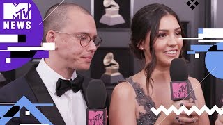 Logic amp Jessica Andrea Talk About New Music 🎤  GRAMMYs 2018  MTV News [upl. by Kris634]