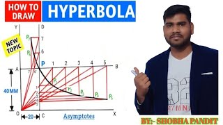 HOW TO DRAW A HYPERBOLA IN ENGINEERING DRAWINGRECTANGLE METHOD WITH ASYMPTOTESTUPUSHOBHAPANDIT [upl. by Otrebireh]