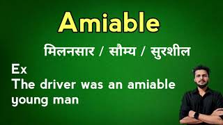 Amiable meaning in Hindi [upl. by Vonni390]