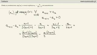 Badanie monotoniczności ciągu  metoda [upl. by North]