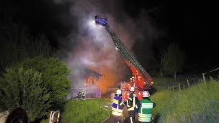 Großalarm für die Feuerwehr Schuppenbrand in Brombach  100 Feuerwehrleute im Einsatz 11052019 [upl. by Maffei]