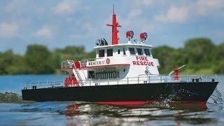 RC84Films  Unboxing Rescue 17 RC FireBoat [upl. by Airbmak]