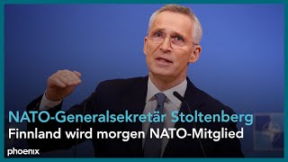 Jens Stoltenberg vor dem NATOAußenministertreffen [upl. by Girardi137]