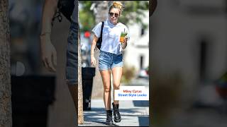 Miley Cyrus  Street Style Looks shorts mileycyrus style fashion streetstyle trending top [upl. by Javier]