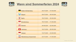 Wann sind Sommerferien 2024 [upl. by Ynaffital244]