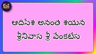 ఆదిసేశ అనంత శయన శ్రీనివాస శ్రీ వేంకటేస  Adisesha Anantha Sayana Song [upl. by Eylrahc]