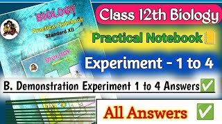 12th Biology Practical book Experiment 1 to 4 Answers B Demonstration  Bio HSC Practicals Answers✅ [upl. by Publea265]