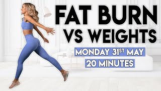 FULL BODY FAT BURN vs WEIGHTS  20 minute Home Workout [upl. by Eetnuahs]