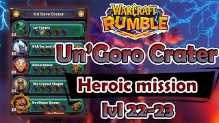 UnGoro Crater Heroic mission lvl 2223 NO LEADERS   Warcraft Rumble [upl. by Marianna]