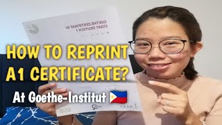 HOW TO REQUEST NEW A1 CERTIFICATE AT GOETHEINSTITUT Philippines HanKay [upl. by Aninaig]