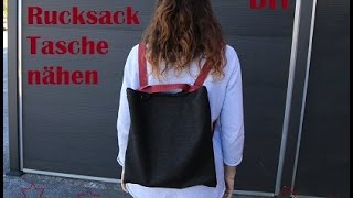 DIY RucksackTasche nähen 2in1  EasyPeasy  Rucksack und Umhängetasche [upl. by Adnwahsal275]