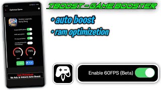 TBoost  Game Booster for LowEnd Phones Ram Optimization amp Get High FPS on Any Games [upl. by Yetti]