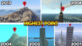 HIGHEST POINT FROM EVERY GTA GAME GTA 5 GTA 4 GTA SAN GTA VC GTA 3 [upl. by Vivica]