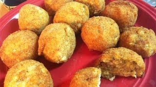 Homemade Crawfish Boudin Balls Recipe [upl. by Hakceber]