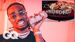 Quavo Shows Off His Insane Jewelry Collection  GQ [upl. by Pontone]