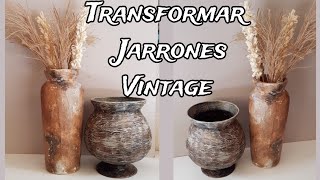 Cómo TRANSFORMAR JARRONES de Segunda Mano  Transform vases  2 faux antique effet [upl. by Immot]