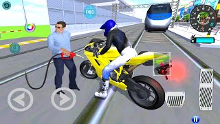 ✅3D Driving Class Simulator  Bullet Train Vs Motorbike  Bike Driving Game  Android Gameplay [upl. by Ativahs]