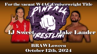 Pinfall Wrestling FULL MATCH  W4AC Cruiserweight Title Jake Lander vs IJ Sweet [upl. by Roque976]