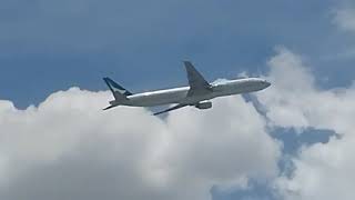 Cathay Pacific B777300 NonER takeoff from Tan Son Nhat Int Airport [upl. by Einnos553]