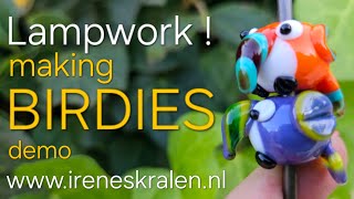 🕊🕊🕊 76 Making Bird Beads Lampwork [upl. by Eniowtna]