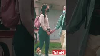 Tall girl prank tallgirl funny tall comedy fashion [upl. by Hendrick]