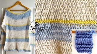 How to Knit the Openwork Garter Stitch Pattern  2 variants totally beginnerfriendly  So Woolly [upl. by Amapuna]