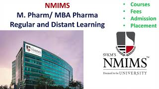 NMIMS M Pharm and Pharm MBA  Distant learning MBA courses in NMIMS Fees Admission Placements [upl. by Trauts]