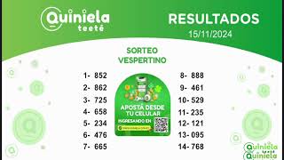 SORTEO VESPERTINO 15112024 [upl. by Hope]