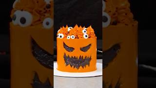 Halloween Cake  Scary Pumpkin Face 🎃🎂 halloween cake cakedecorating pumpkin shortsfeed [upl. by Willett]