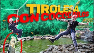 Tirolesa sobre cocodrilos 🐊 🤯 Jukilop  Juan de Dios Pantoja [upl. by Utta]