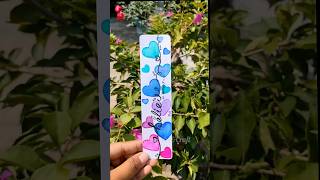 Calligraphy bookmark with colourful heart✨🫣 shorts painting bookmark diy trending heart love [upl. by Aramoj859]