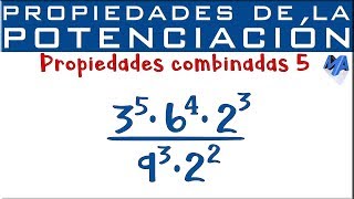 Propiedades de la potenciación  Propiedades combinadas  Ejemplo 5 [upl. by Ynez]