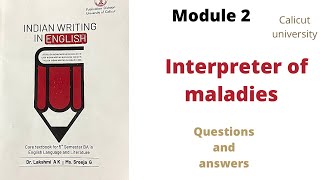 Interpreter of maladies Questions and answers Calicut university Indian writing 5th sem [upl. by Asselam]